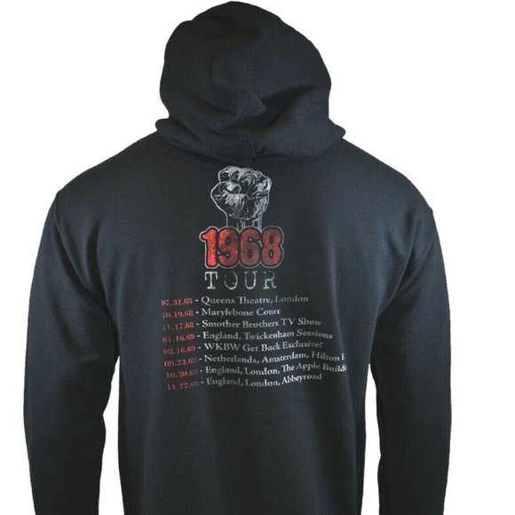 MENS Music Sweat Shirt Hoodie Pull Over THE BEATLES-REVOLUTIONS 1968 World Tour - Picture 2 of 4
